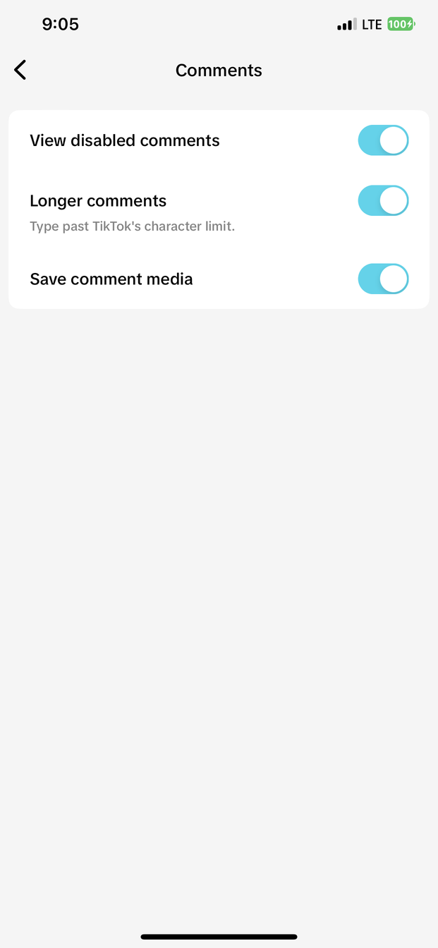 Comment options