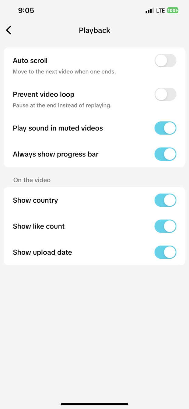 Playback options
